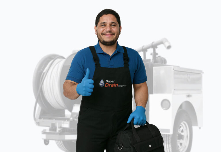 Licensed plumber with a tool bag