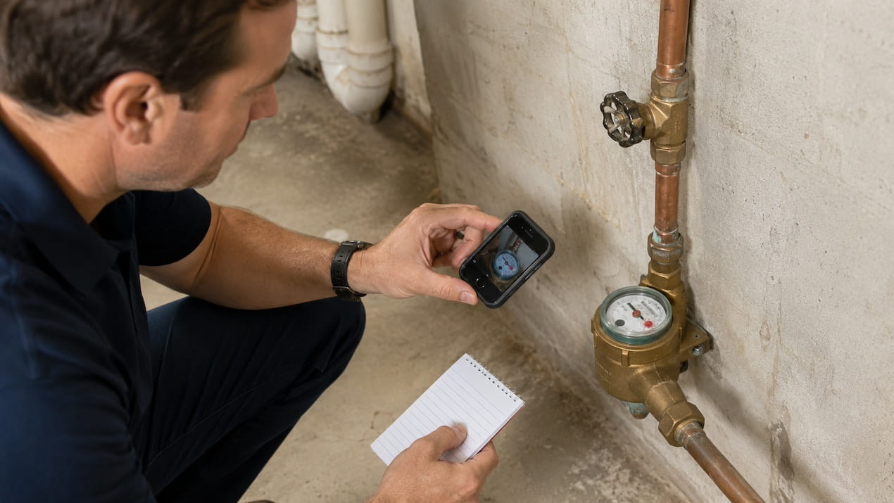 water meter reading leak