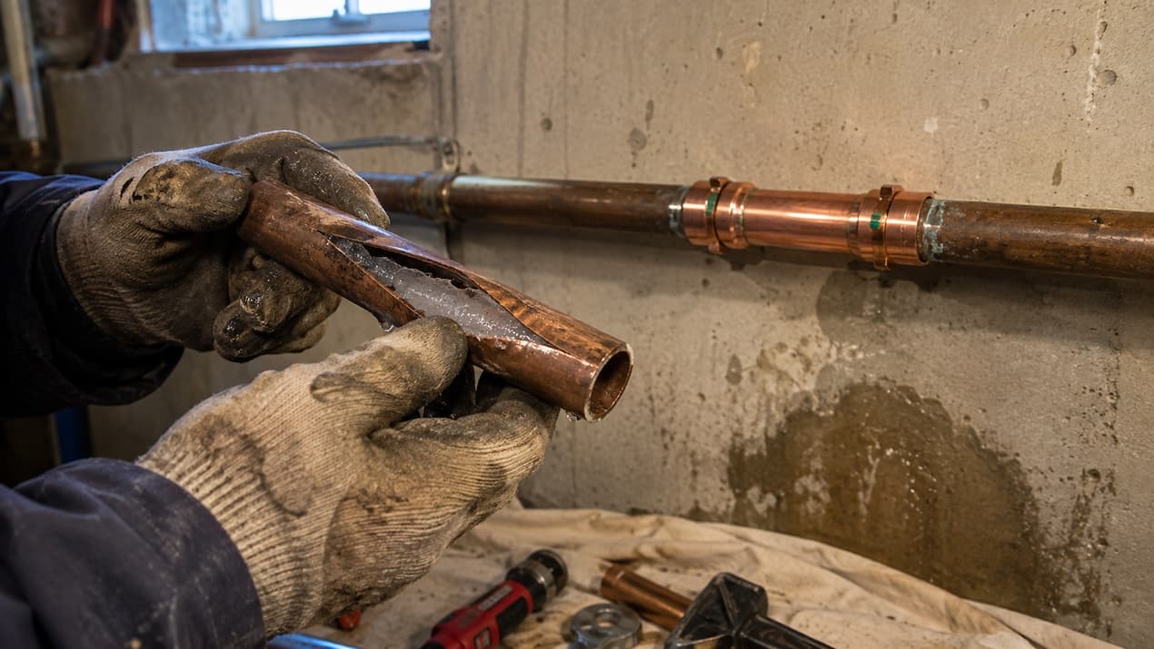 burst frozen pipe